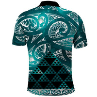Matariki New Zealand Polo Shirt NZ Niho Taniwha Maori New Year Cyan Galaxy