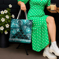 Matariki New Zealand Tote Bag NZ Niho Taniwha Maori New Year Cyan Galaxy