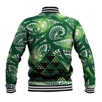 Matariki New Zealand Baseball Jacket NZ Niho Taniwha Maori New Year Green Galaxy
