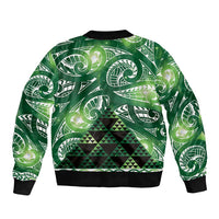 Matariki New Zealand Bomber Jacket NZ Niho Taniwha Maori New Year Green Galaxy