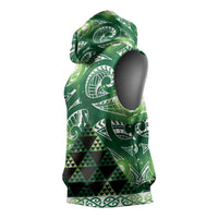 Matariki New Zealand Sleeveless Hoodie NZ Niho Taniwha Maori New Year Green Galaxy LT14 - Polynesian Pride