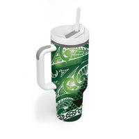 Matariki New Zealand Tumbler With Handle NZ Niho Taniwha Maori New Year Green Galaxy