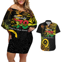 Personalised Vanuatu 678 Couples Matching Off Shoulder Short Dress and Hawaiian Shirt Proud To Be A Ni-Van
