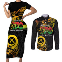 Personalised Vanuatu 678 Couples Matching Short Sleeve Bodycon Dress and Long Sleeve Button Shirt Proud To Be A Ni-Van