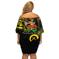 Personalised Vanuatu 678 Family Matching Off Shoulder Short Dress and Hawaiian Shirt Proud To Be A Ni-Van LT14 - Polynesian Pride