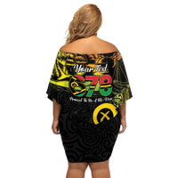 Personalised Vanuatu 678 Off Shoulder Short Dress Proud To Be A Ni-Van LT14 - Polynesian Pride