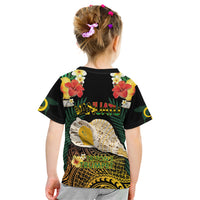 Vanuatu Triton's Trumpet Kid T Shirt Tropical Flowers Vanuatuan Map LT14 - Polynesian Pride