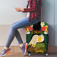 Vanuatu Triton's Trumpet Luggage Cover Tropical Flowers Vanuatuan Map