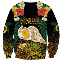 Vanuatu Triton's Trumpet Sweatshirt Tropical Flowers Vanuatuan Map