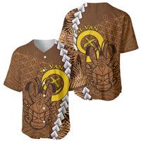 Vanuatu Coconut Crab Baseball Jersey Ni-Van Tropical Leaves With Sand Drawing Art