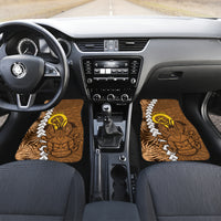 Vanuatu Coconut Crab Car Mats Ni-Van Tropical Leaves With Sand Drawing Art