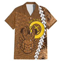 Vanuatu Coconut Crab Family Matching Mermaid Dress and Hawaiian Shirt Ni-Van Tropical Leaves With Sand Drawing Art