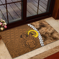 Vanuatu Coconut Crab Rubber Doormat Ni-Van Tropical Leaves With Sand Drawing Art