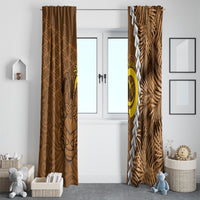 Vanuatu Coconut Crab Window Curtain Ni-Van Tropical Leaves With Sand Drawing Art