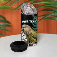 Personalised New Zealand Kakapo 4 in 1 Can Cooler Tumbler Aotearoa Fern With Manuka LT14 - Polynesian Pride