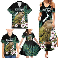 Personalised New Zealand Kakapo Family Matching Summer Maxi Dress and Hawaiian Shirt Aotearoa Fern With Manuka LT14 - Polynesian Pride