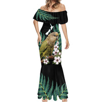 Personalised New Zealand Kakapo Mermaid Dress Aotearoa Fern With Manuka LT14 - Polynesian Pride