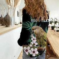 Personalised New Zealand Kakapo Women Casual Shirt Aotearoa Fern With Manuka LT14 - Polynesian Pride