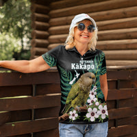 Personalised New Zealand Kakapo Women Polo Shirt Aotearoa Fern With Manuka LT14 - Polynesian Pride