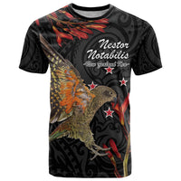 Personalised New Zealand Kea T Shirt Nestor Notabilis With Harakeke Maori Pattern