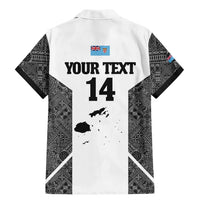Custom Fiji Tapa Rugby Family Matching Mermaid Dress and Hawaiian Shirt Flying Fijian Black And White Version LT14 - Polynesian Pride