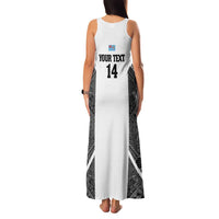 Custom Fiji Tapa Rugby Family Matching Tank Maxi Dress and Hawaiian Shirt Flying Fijian Black And White Version LT14 - Polynesian Pride