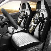 Custom Fiji And New Zealand Rugby Car Seat Cover Aotearoa Silver Fern Mix Fijian Tapa Pattern LT14 - Polynesian Pride