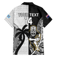 Custom Fiji And New Zealand Rugby Hawaiian Shirt Aotearoa Silver Fern Mix Fijian Tapa Pattern LT14 - Polynesian Pride