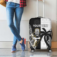Custom Fiji And New Zealand Rugby Luggage Cover Aotearoa Silver Fern Mix Fijian Tapa Pattern LT14 - Polynesian Pride
