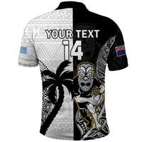 Custom Fiji And New Zealand Rugby Polo Shirt Aotearoa Silver Fern Mix Fijian Tapa Pattern LT14 - Polynesian Pride