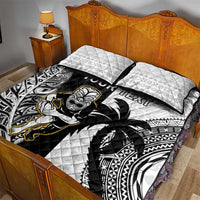 Custom Fiji And New Zealand Rugby Quilt Bed Set Aotearoa Silver Fern Mix Fijian Tapa Pattern LT14 - Polynesian Pride