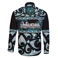 Kia Ora New Zealand Family Matching Off Shoulder Short Dress and Hawaiian Shirt Aotearoa Proud Maori Paua Shell Silver Fern LT14 - Polynesian Pride