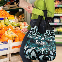 Kia Ora New Zealand Grocery Bag Aotearoa Proud Maori Paua Shell Silver Fern - Polynesian Pride