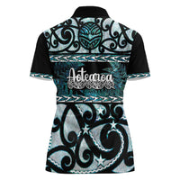 Kia Ora New Zealand Women Polo Shirt Aotearoa Proud Maori Paua Shell Silver Fern LT14 - Polynesian Pride