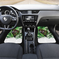 Piwakawaka New Zealand Christmas In July Car Mats NZ Aroha Koru Fern Marble Vibes LT14 Set 2pcs - Front Green - Polynesian Pride