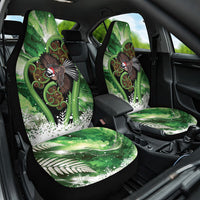Piwakawaka New Zealand Christmas In July Car Seat Cover NZ Aroha Koru Fern Marble Vibes LT14 One Size Green - Polynesian Pride