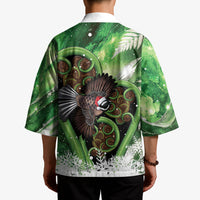 Piwakawaka New Zealand Christmas In July Kimono NZ Aroha Koru Fern Marble Vibes