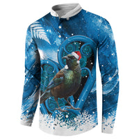 Tui Bird New Zealand Christmas In July Button Sweatshirt NZ Aroha Koru Fern Marble Vibes LT14 - Polynesian Pride