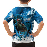 Tui Bird New Zealand Christmas In July Family Matching Tank Maxi Dress and Hawaiian Shirt NZ Aroha Koru Fern Marble Vibes LT14 - Polynesian Pride