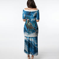 Tui Bird New Zealand Christmas In July Puletasi NZ Aroha Koru Fern Marble Vibes LT14 - Polynesian Pride