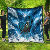 Tui Bird New Zealand Christmas In July Quilt NZ Aroha Koru Fern Marble Vibes