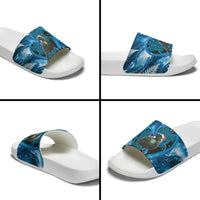 Tui Bird New Zealand Christmas In July Slide Sandals NZ Aroha Koru Fern Marble Vibes