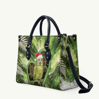 Kakapo New Zealand Christmas In July Leather Bag NZ Aroha Koru Fern Marble Vibes