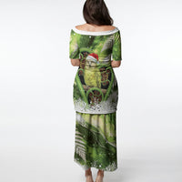 Kakapo New Zealand Christmas In July Puletasi NZ Aroha Koru Fern Marble Vibes LT14 - Polynesian Pride