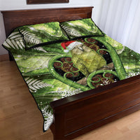 Kakapo New Zealand Christmas In July Quilt Bed Set NZ Aroha Koru Fern Marble Vibes