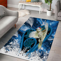 Sulphur-crested Cockatoo New Zealand Christmas In July Area Rug NZ Aroha Koru Fern Marble Vibes LT14 - Polynesian Pride