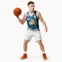 Sulphur-crested Cockatoo New Zealand Christmas In July Basketball Jersey NZ Aroha Koru Fern Marble Vibes LT14 - Polynesian Pride