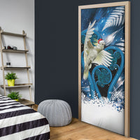 Sulphur-crested Cockatoo New Zealand Christmas In July Door Cover NZ Aroha Koru Fern Marble Vibes LT14 - Polynesian Pride