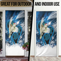 Sulphur-crested Cockatoo New Zealand Christmas In July Door Cover NZ Aroha Koru Fern Marble Vibes LT14 - Polynesian Pride