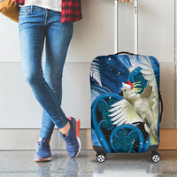 Sulphur-crested Cockatoo New Zealand Christmas In July Luggage Cover NZ Aroha Koru Fern Marble Vibes LT14 - Polynesian Pride